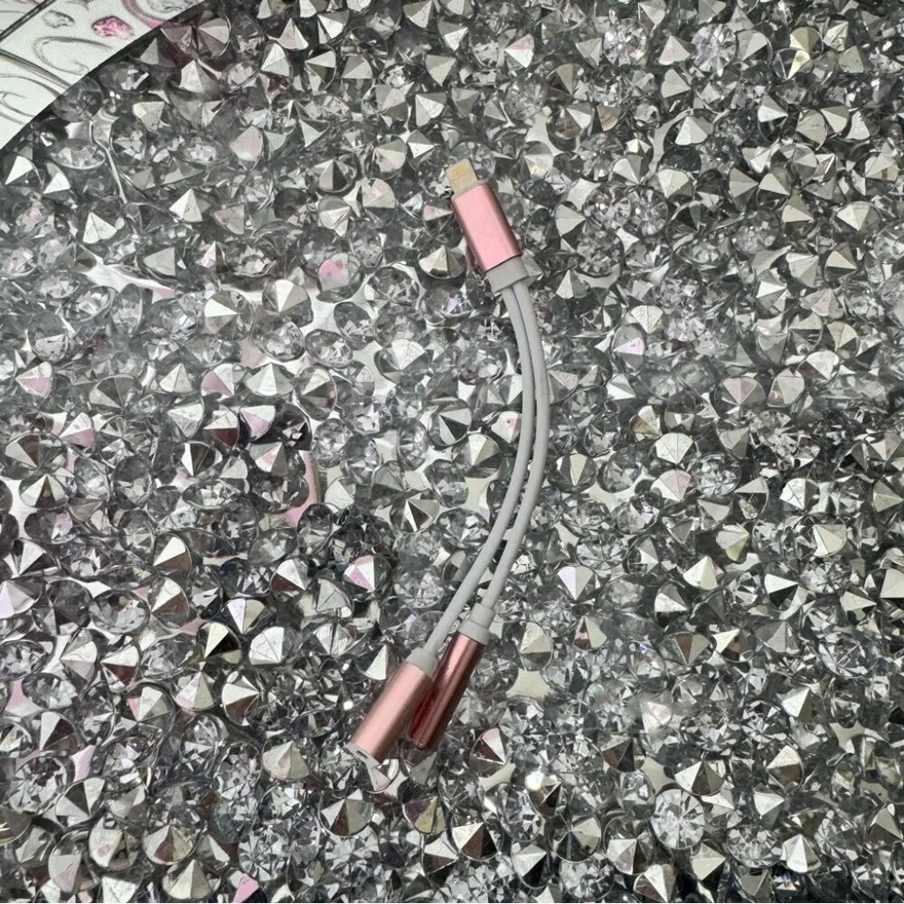 Rose Gold 3 way Charging Cable dual type iPhone audio USBC